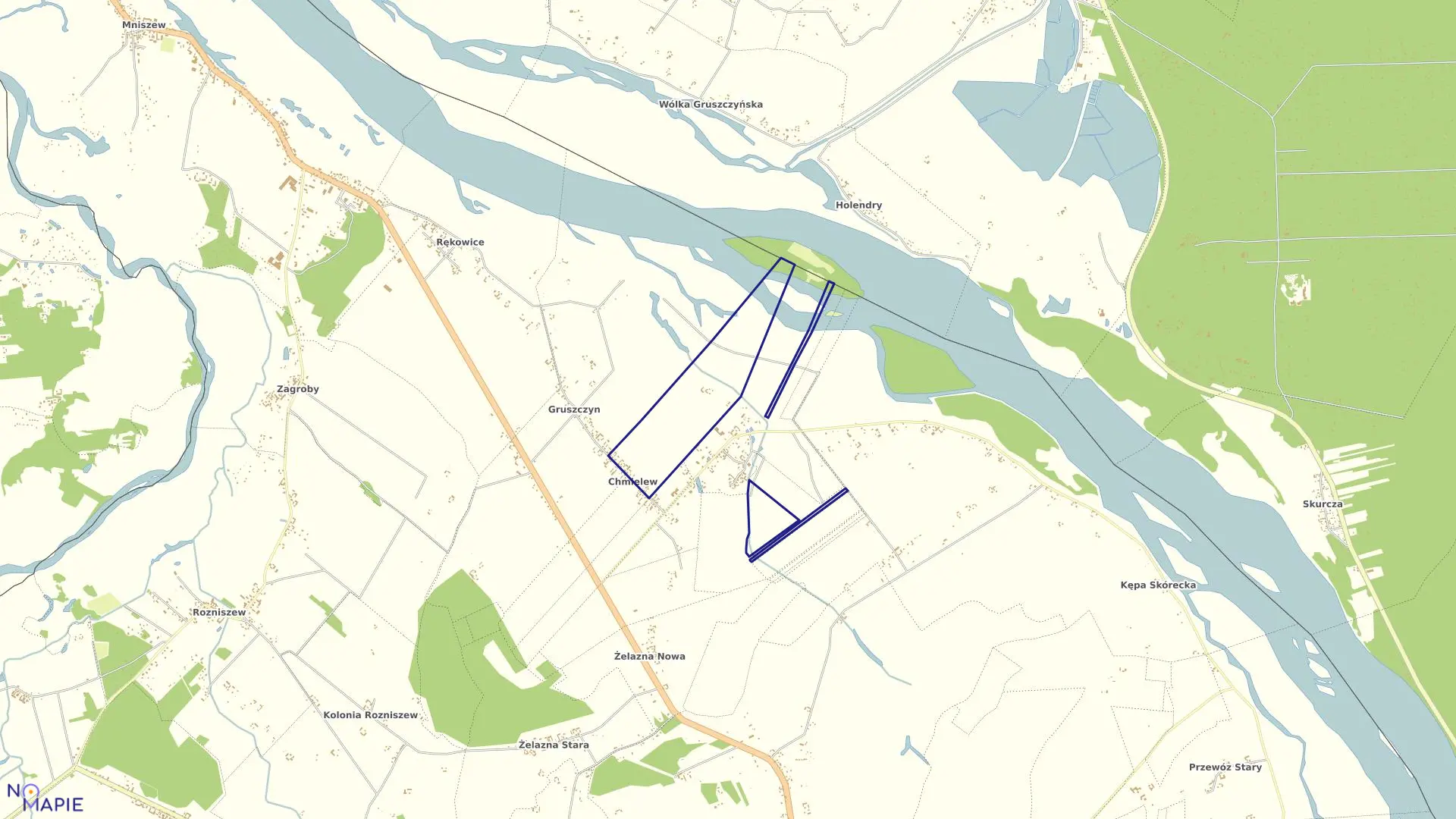 Mapa obrębu Odcinki gmina Magnuszew